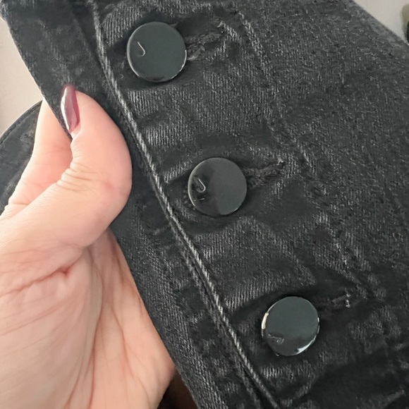J BRAND Zion Vanity Sailor Buttons Cropped Black Denim Pants Sz 31 - Picture 6 of 8